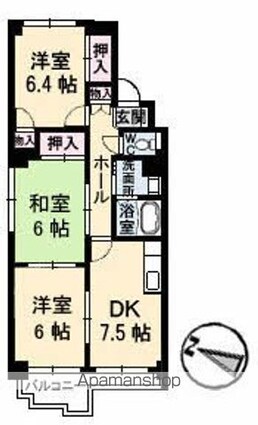 ショウリュウビル[3DK/57.78m2]の間取図
