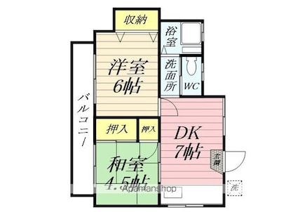 サンハイツ[2DK/40m2]の間取図