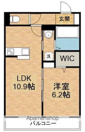 ブレッシア石神井公園[1LDK/40.26m2]の間取図