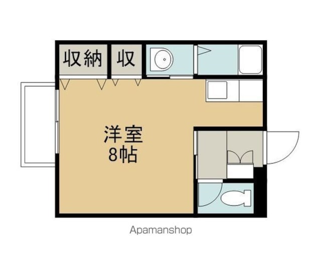 ユミハイツⅠ・Ⅱ[1R/26m2]の間取図