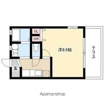 フォーブル平和が丘[1K/27.5m2]の間取図