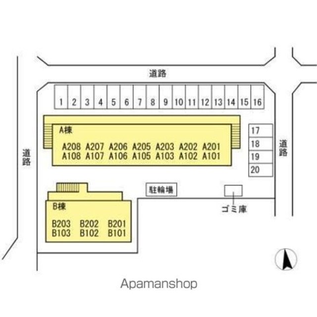 香川県高松市伏石町[1LDK/33.61m2]の配置図