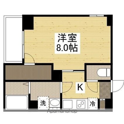 ライフメント国泰寺Ⅲ[1K/25.96m2]の間取図