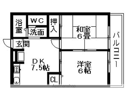 ハイツカアムＡ・Ｂ[2DK/40.91m2]の間取図