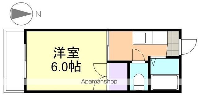 ブライトライツくらしき[1K/23.39m2]の間取図
