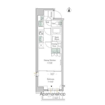 ワンルーフレジデンス錦糸町[1DK/29.04m2]の間取図