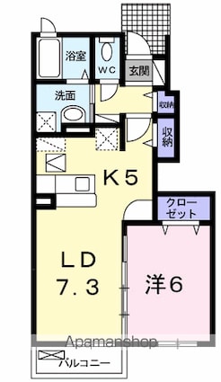 ギャラクシーⅠ[1LDK/43.86m2]の間取図