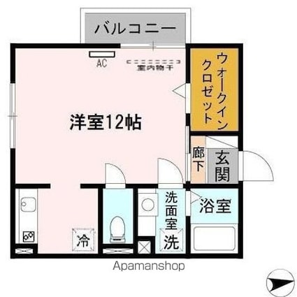 和歌山県和歌山市中島[1R/32.8m2]の間取図