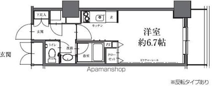 ＨＦ駒沢公園レジデンスＴＯＷＥＲ[1R/25.05m2]の間取図