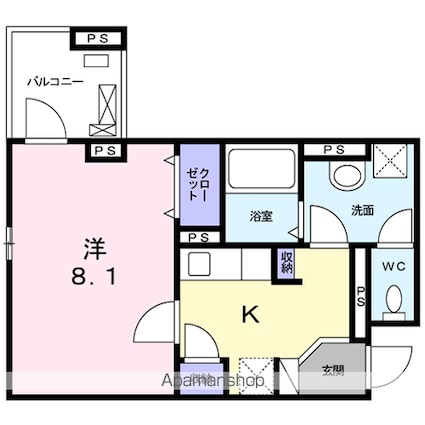 セレノ　カーサ・ＭＫ[1K/32.03m2]の間取図
