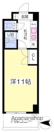 オーベルビル[1K/28.8m2]の間取図