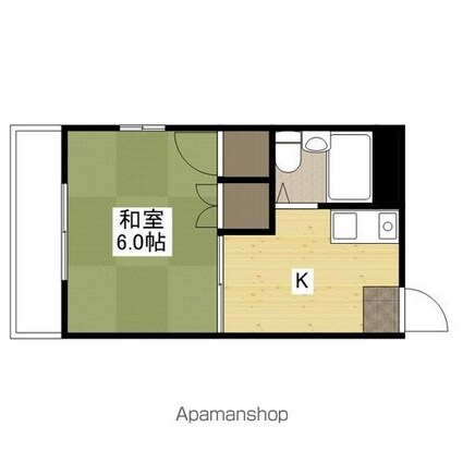 フローラル山手[1K/21.75m2]の間取図