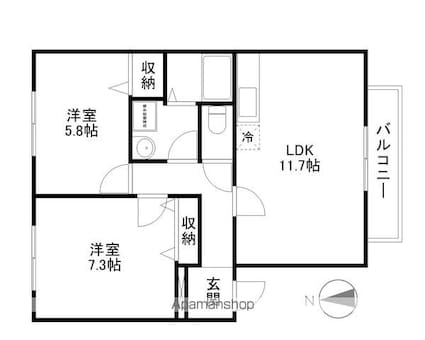 ＭｉｌｌｅｎｉｕｍＸ[2LDK/53.04m2]の間取図