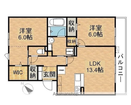 グランドルミエール[2LDK/67.3m2]の間取図