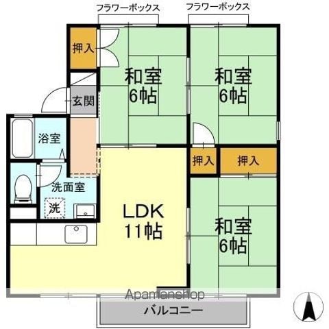 アンプルール D棟の間取り写真