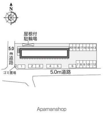 レオパレスアネックス　表[1K/21.81m2]の配置図
