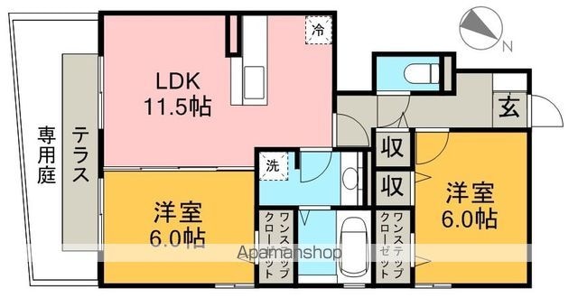 高知県高知市西塚ノ原[2LDK/59.85m2]の間取図