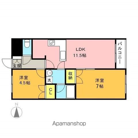 【岐阜市長良宮路町のマンションの間取り】