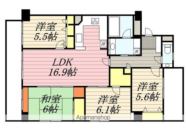 【福岡市中央区大濠のマンションの間取り】