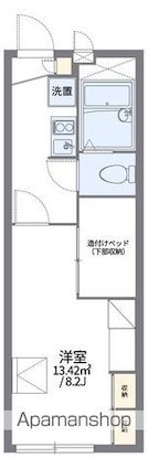 レオパレスなのはな[1K/22.35m2]の間取図