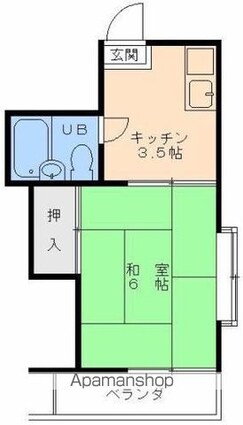 コーポ中島[1K/20.06m2]の間取図