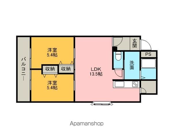 花自紅三郷マンションの間取り写真