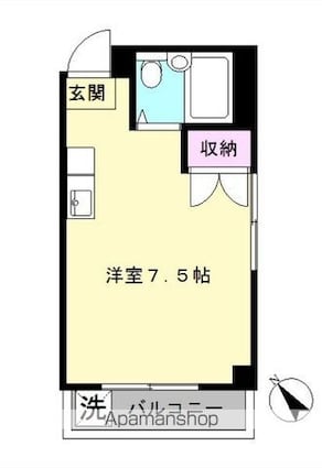 エクセレント第２[1R/19m2]の間取図
