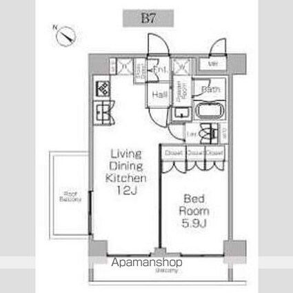 プラウドフラット三軒茶屋Ⅱ[1LDK/41.58m2]の間取図