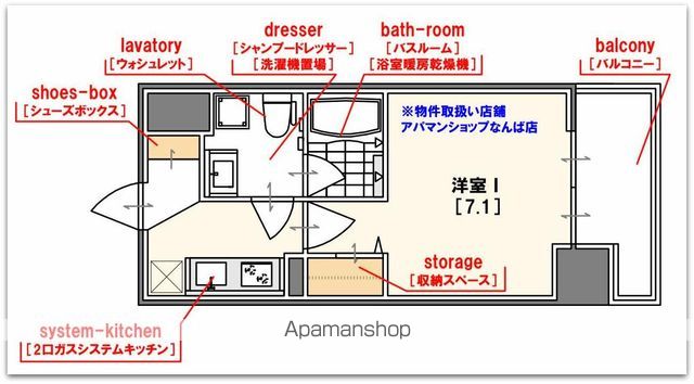 リヴィアス難波ルーチェの間取り写真