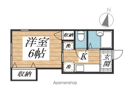 ＨＯＵＳＥ　ＮＫ　Ⅰ[1K/23.18m2]の間取図