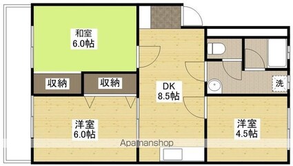 本多第２ビル[3DK/54.04m2]の間取図