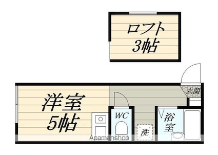 サンシャイン鶴見[1R/17.3m2]の間取図