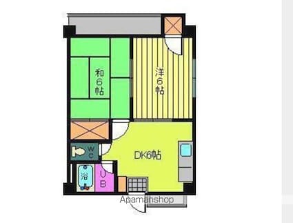 スカイハイツ[2DK/36.45m2]の間取図