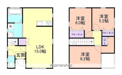 ノースタツノ戸建て[3LDK/78.24m2]の間取図