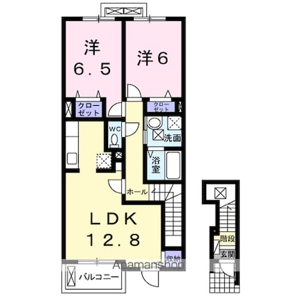 ユニゾンⅡ[2LDK/62.45m2]の間取図