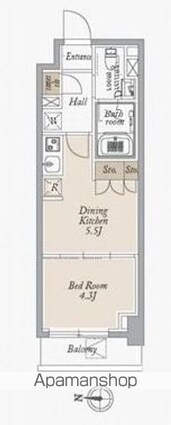 オーキッドレジデンス住吉[1DK/25.53m2]の間取図