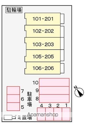 カルム・メゾン[1R/32.9m2]の配置図