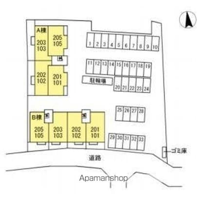 リリックガーデン[2LDK/55.6m2]の配置図