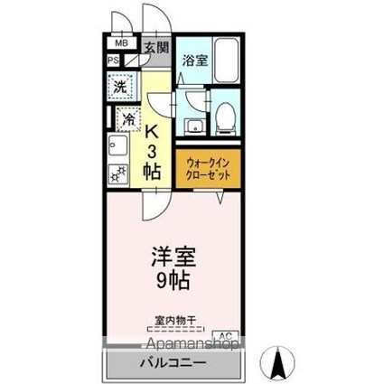 カレント上板橋[1K/29.82m2]の間取図