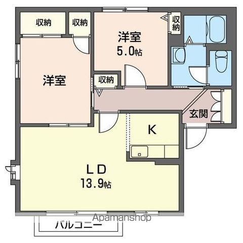 シャーメゾン弐番館の間取り写真
