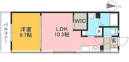シャーメゾン・スターク[1LDK/40.4m2]の間取図