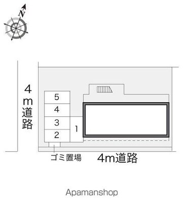 レオパレスウィステリア[1K/20.28m2]の配置図