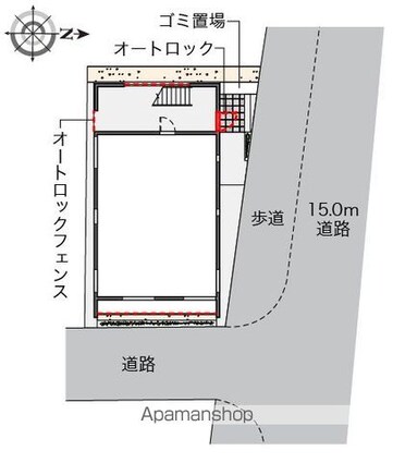 東京都中野区中野５丁目[1K/27.53m2]の配置図