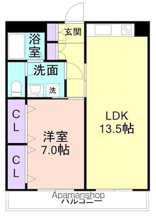 和歌山県和歌山市太田[1LDK/45.13m2]の間取図