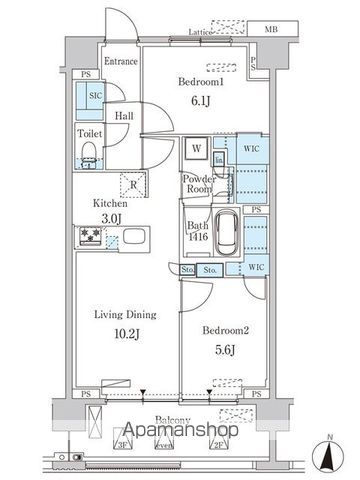 【大田区東矢口のマンションの間取り】