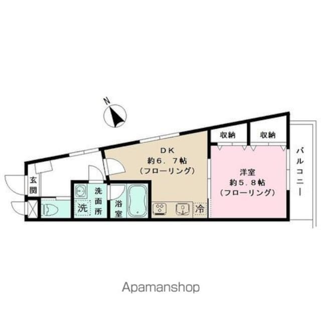 はなぶさマンション[1DK/33.95m2]の間取図