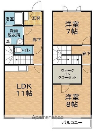 リフレイン　北大町[2LDK/72.6m2]の間取図