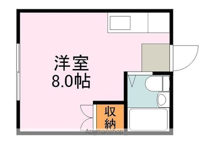 広島県福山市西深津町３丁目[1R/17.47m2]の間取図