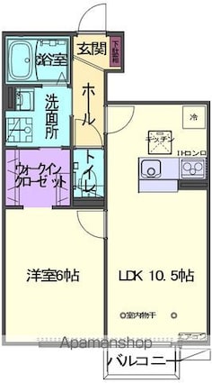 ＳＫＹ　ＢＬＵＥ本館Ａ[1LDK/40.42m2]の間取図