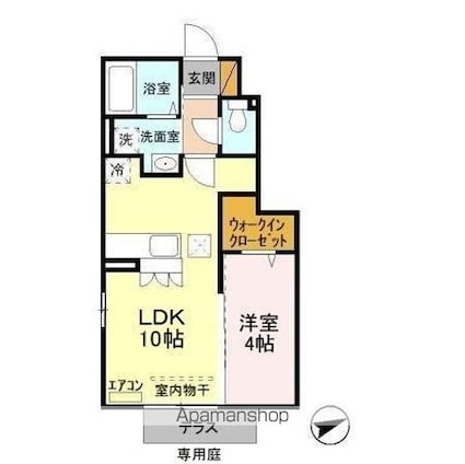 ローズベリー[1LDK/34.01m2]の間取図